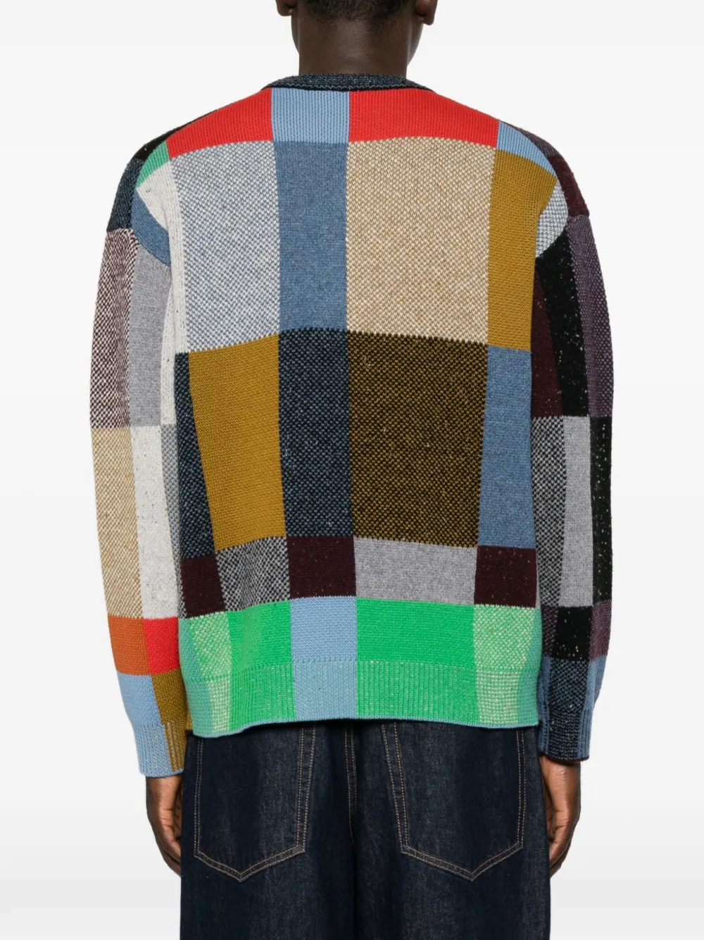 PS Paul Smith Trui met patchwork en ronde hals Groen