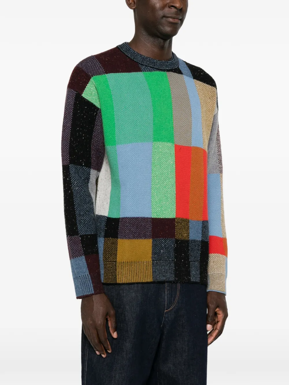 PS Paul Smith Trui met patchwork en ronde hals Groen