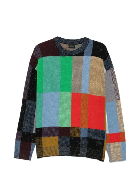 PS Paul Smith patchwork-pattern crew-neck sweater