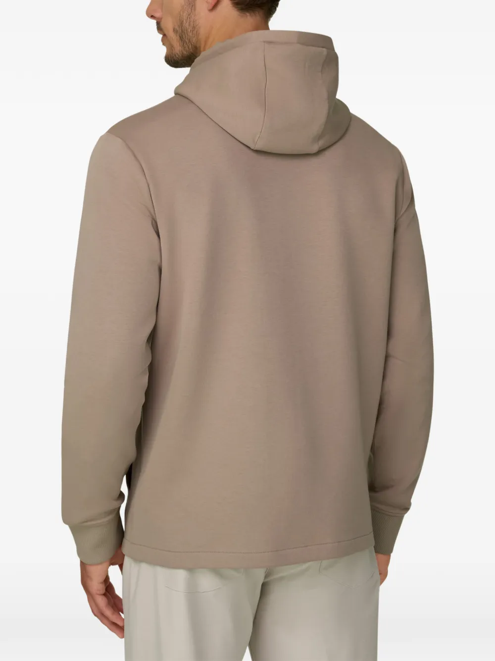 Boggi Milano Scuba B Tech hoodie van katoenblend met rits Beige