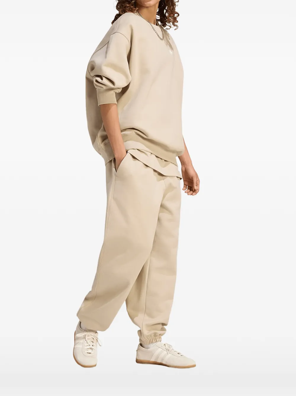 adidas Essentials crew long fleece OS sweatshirt Beige