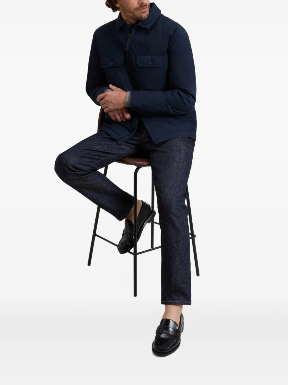 Woolrich Cloud shirtjack met rits Blauw