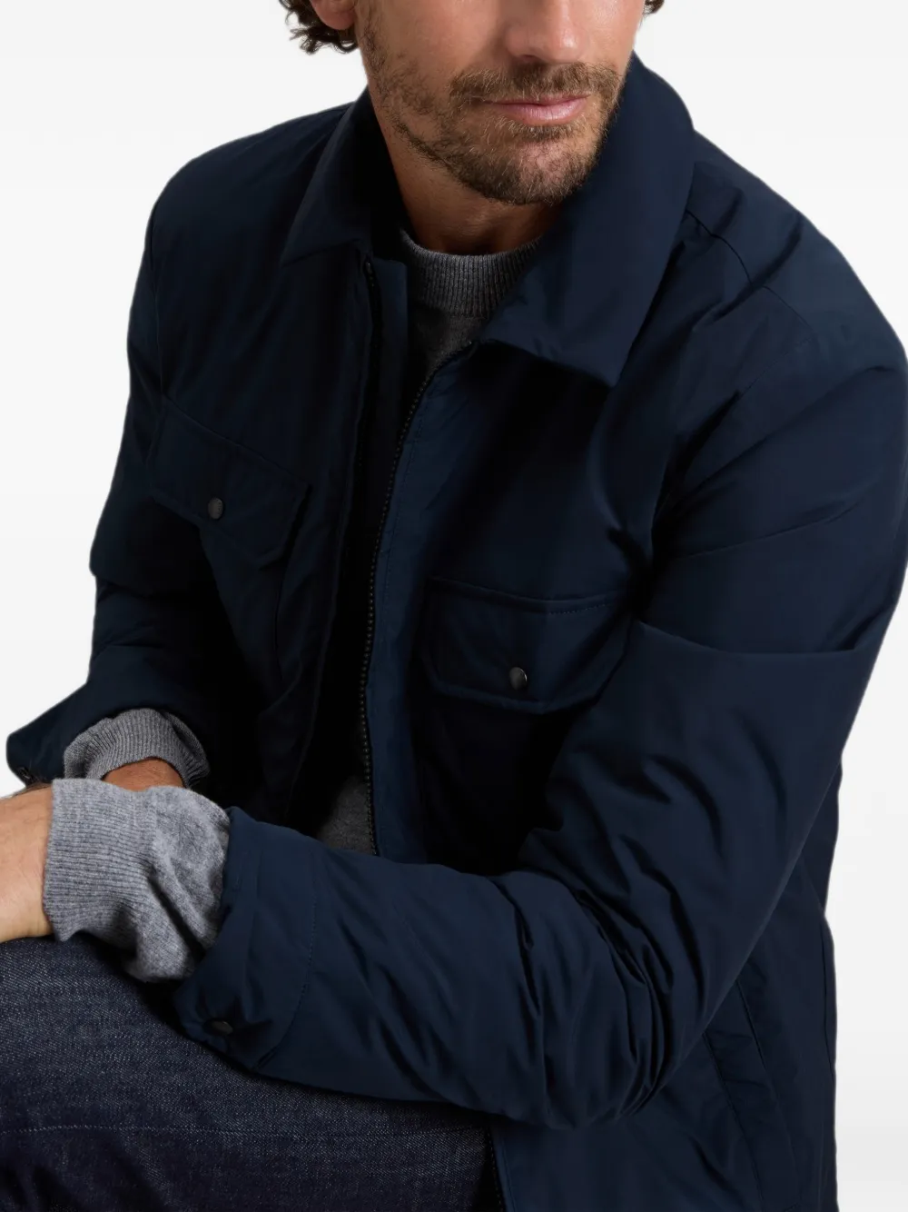 Woolrich Cloud shirtjack met rits Blauw