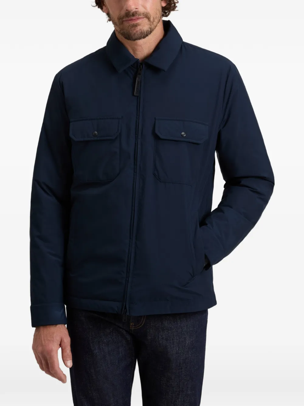 Woolrich Cloud shirtjack met rits Blauw