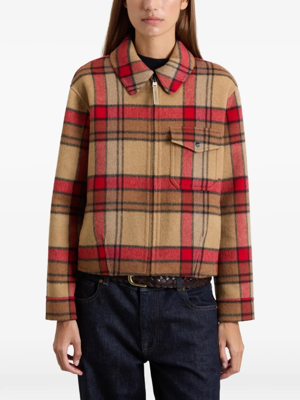 Woolrich Geruit jack Beige