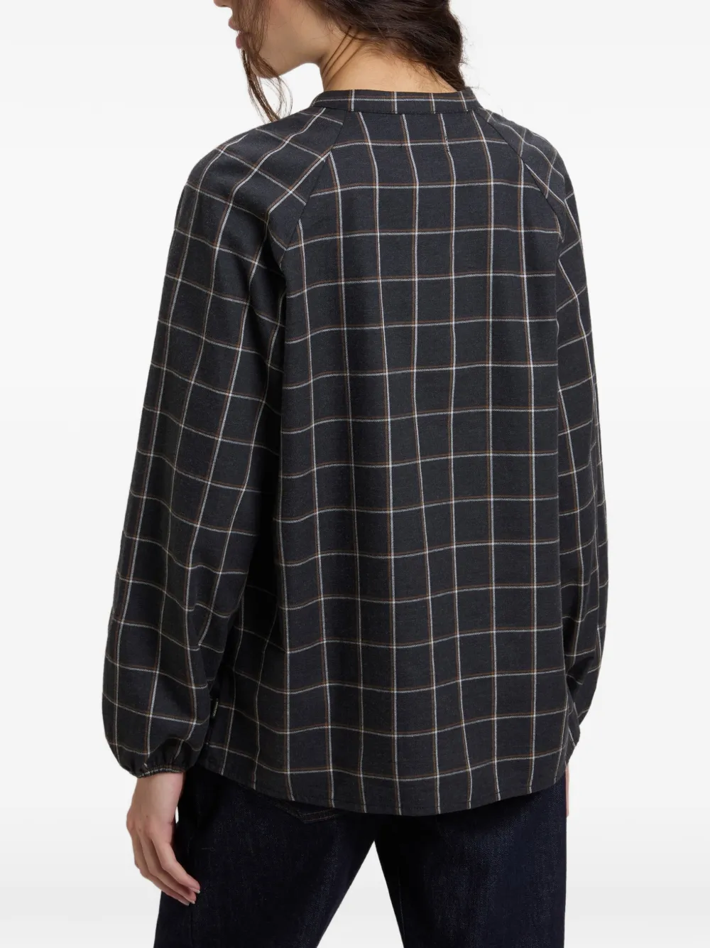 Woolrich Geruite flanellen blouse Grijs