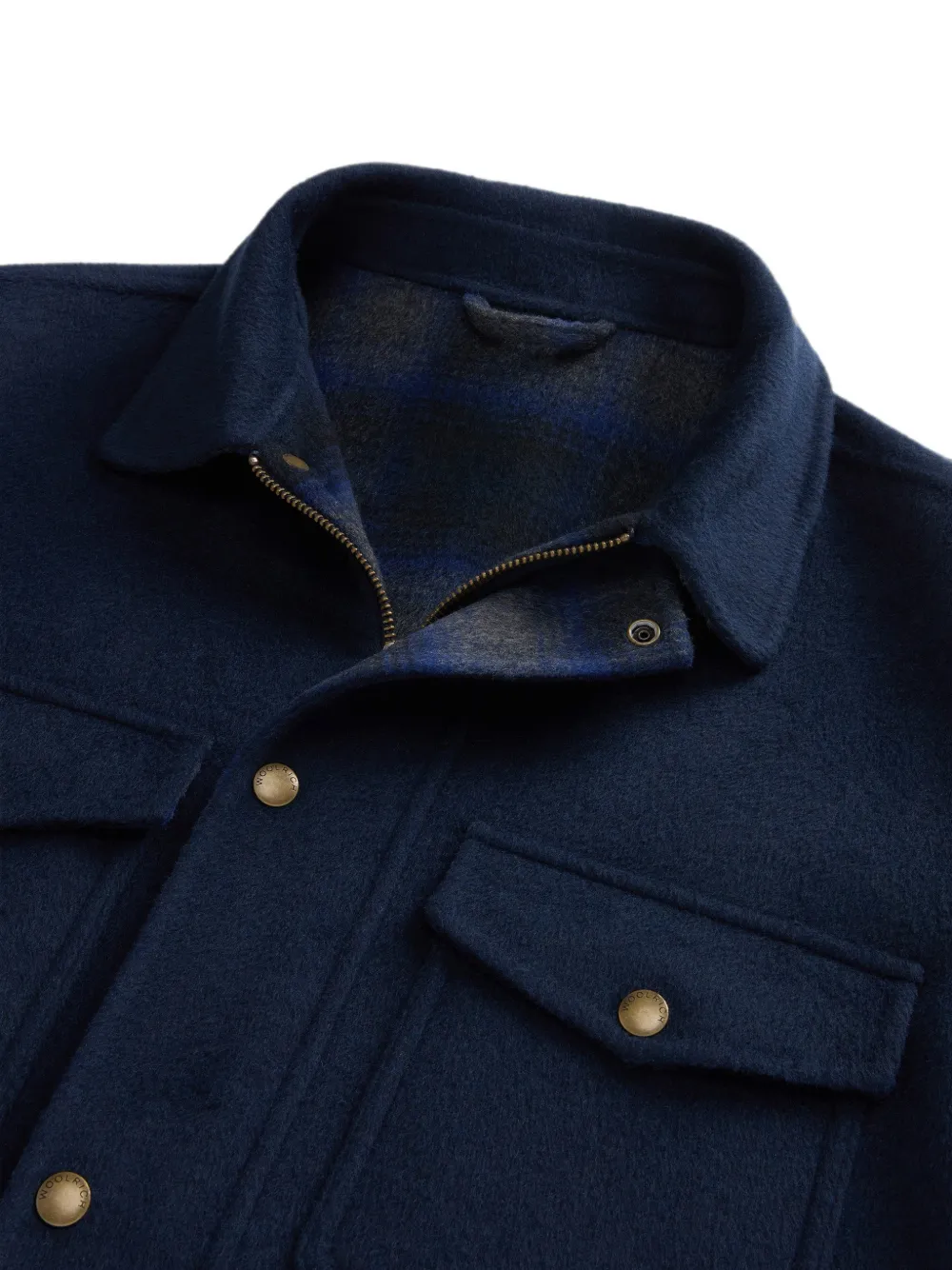 Woolrich Jack met klepzak en rits Blauw