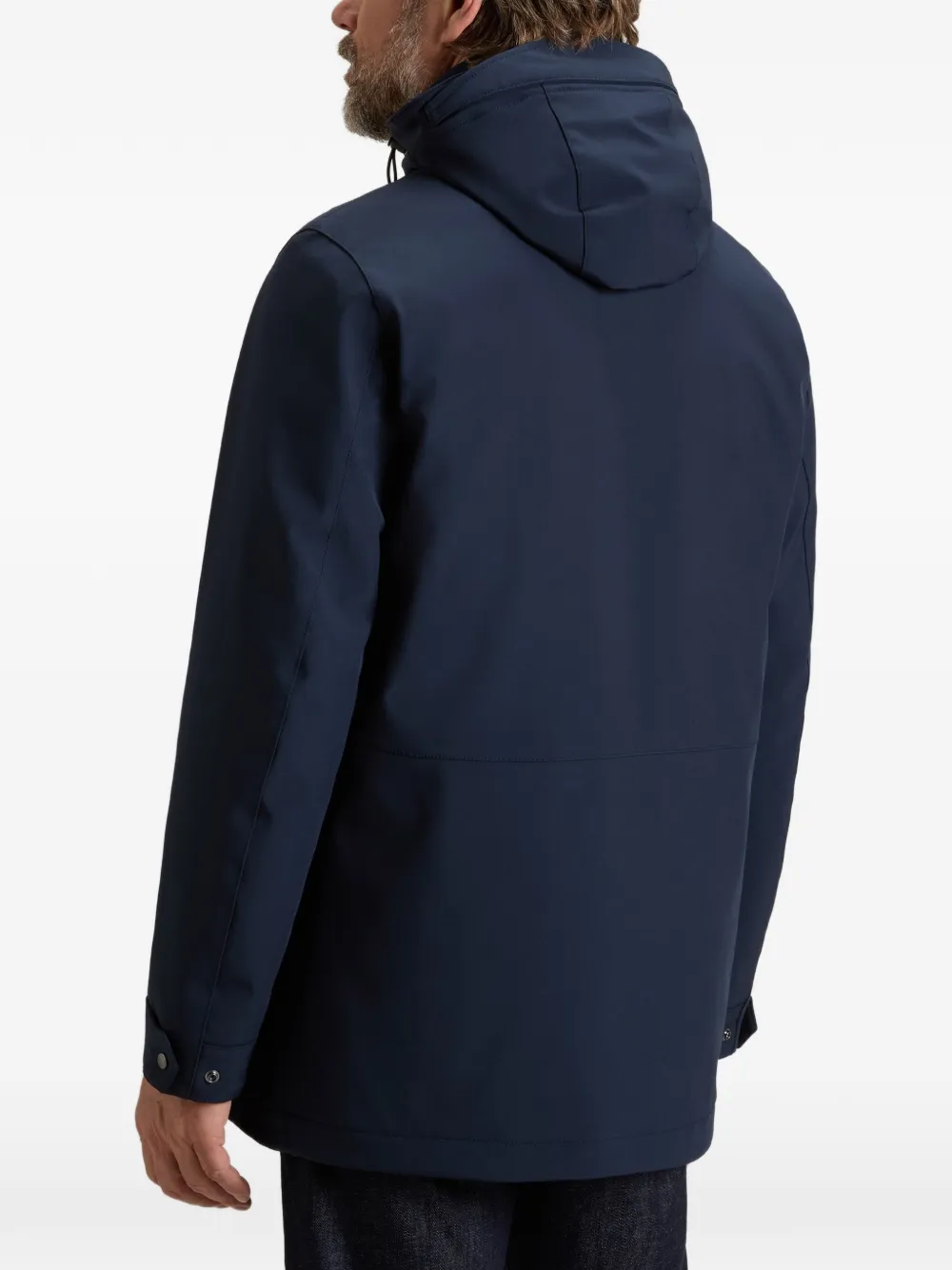 Woolrich Jack met verborgen sluiting en capuchon Blauw