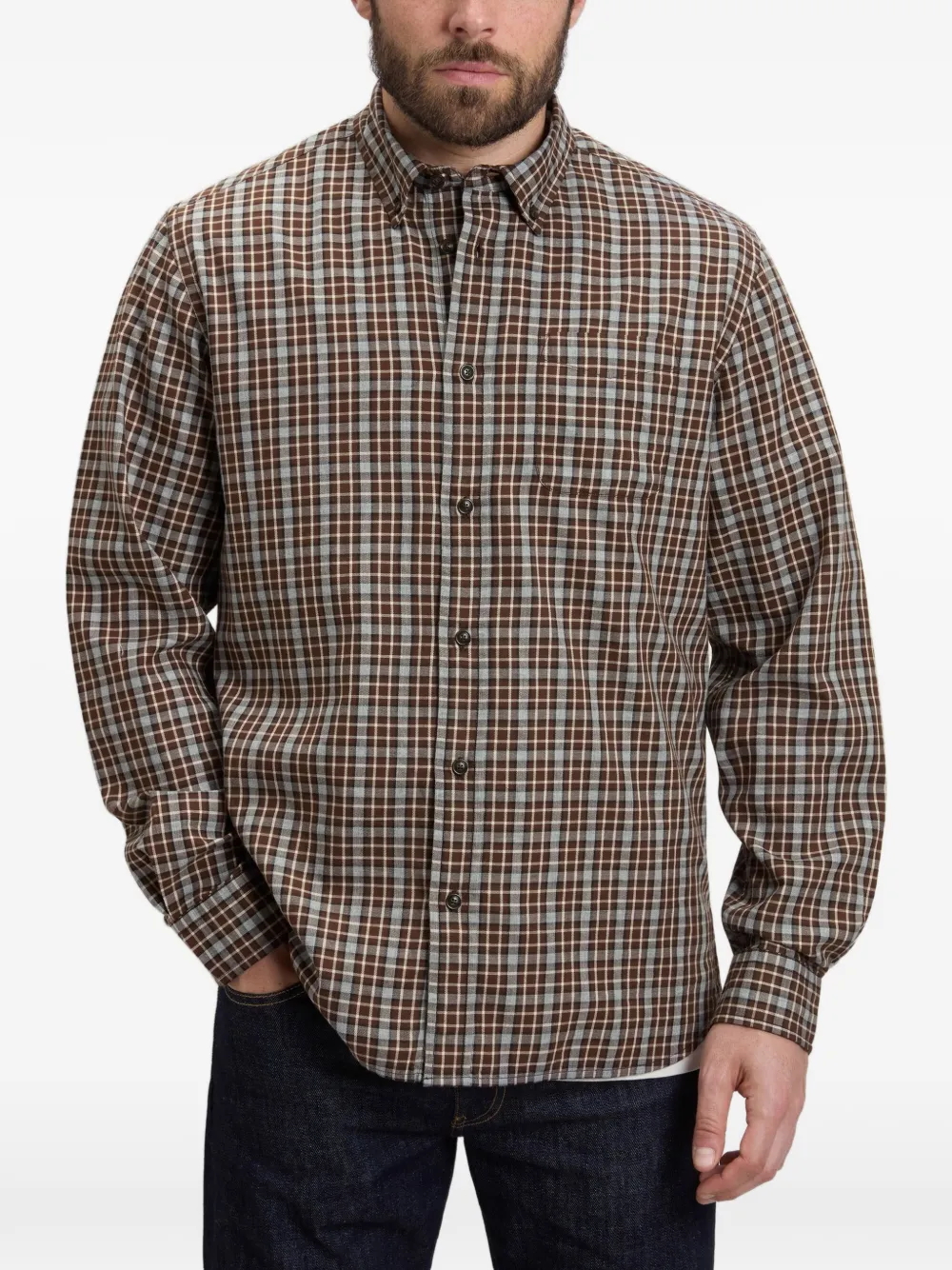 Woolrich Overhemd met lange mouwen Bruin