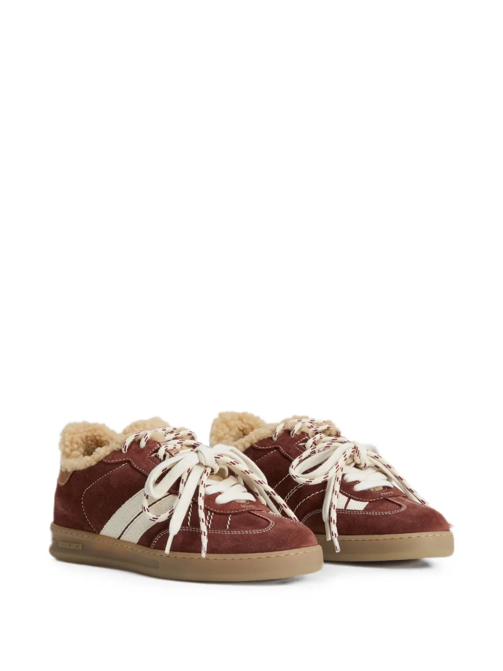 Woolrich Doubleu contrast-heel sneakers Bruin