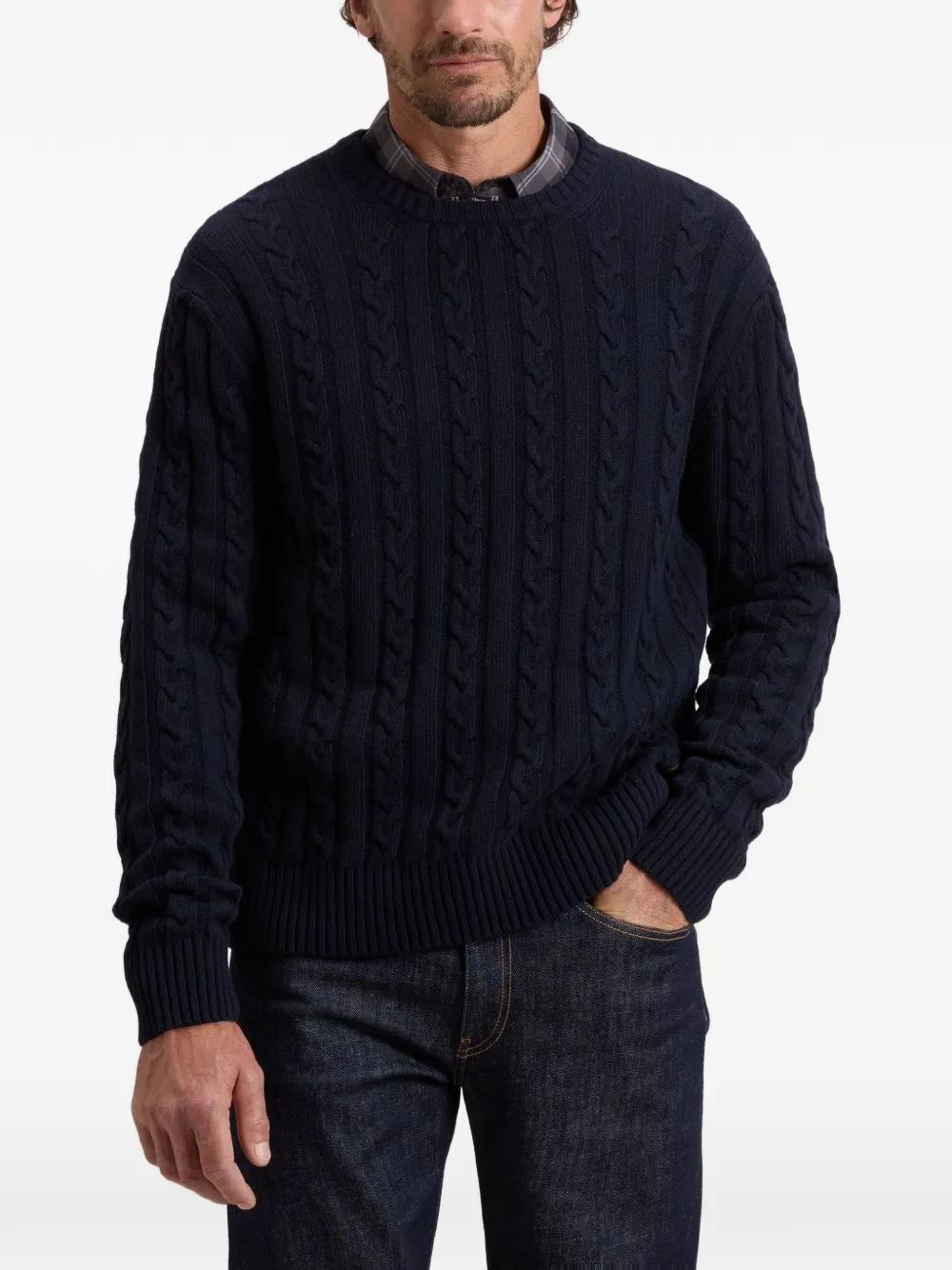 Woolrich Kabelgebreide trui Blauw