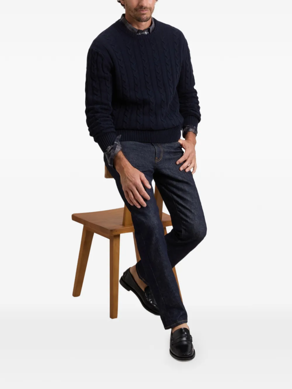 Woolrich Kabelgebreide trui Blauw