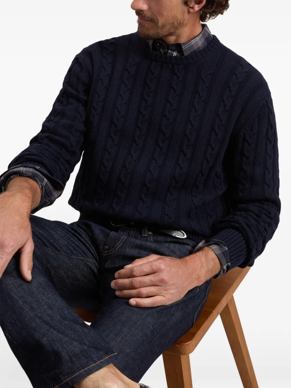 Woolrich Kabelgebreide trui Blauw