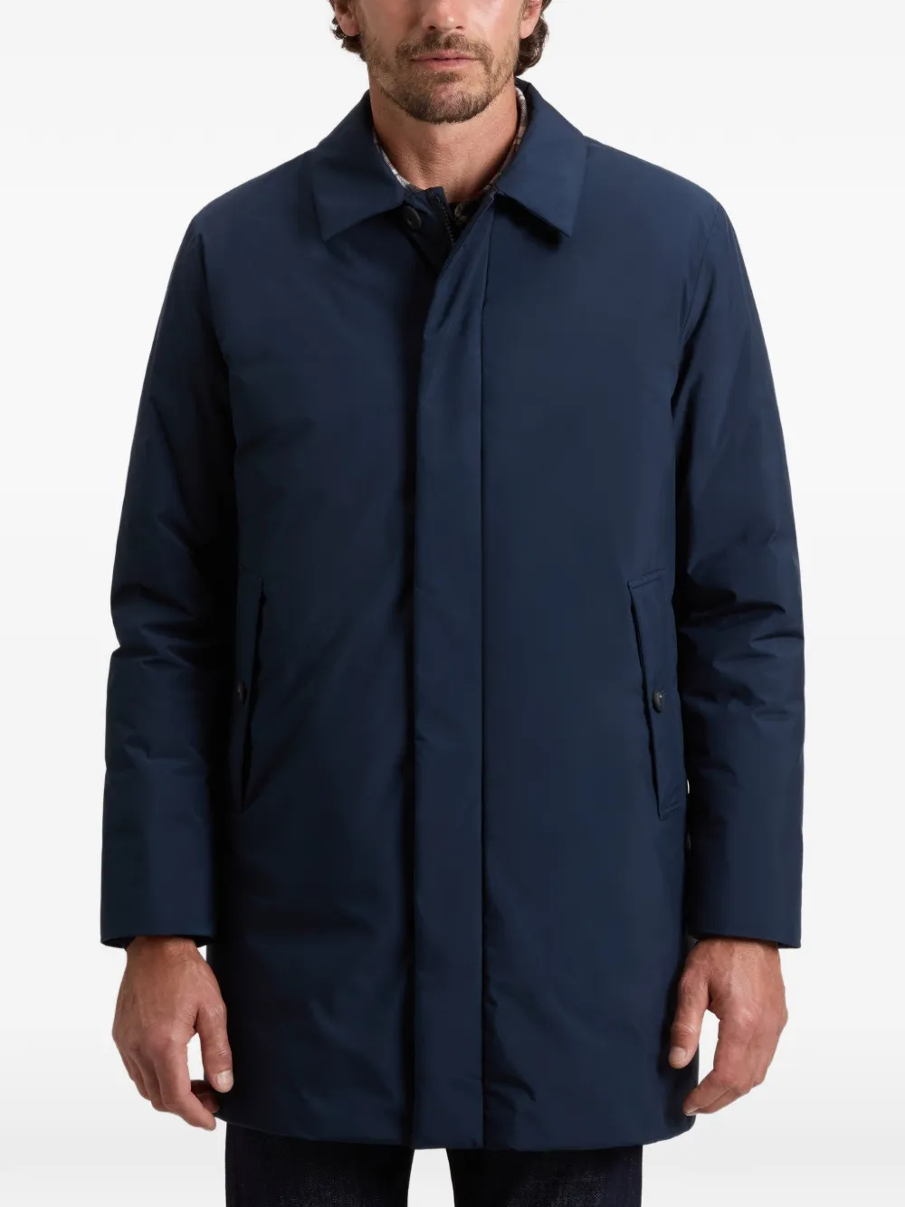 Woolrich Cloud Lamar jas met enkele rij knopen Blauw