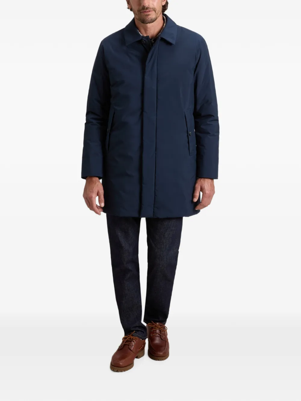 Woolrich Cloud Lamar jas met enkele rij knopen Blauw