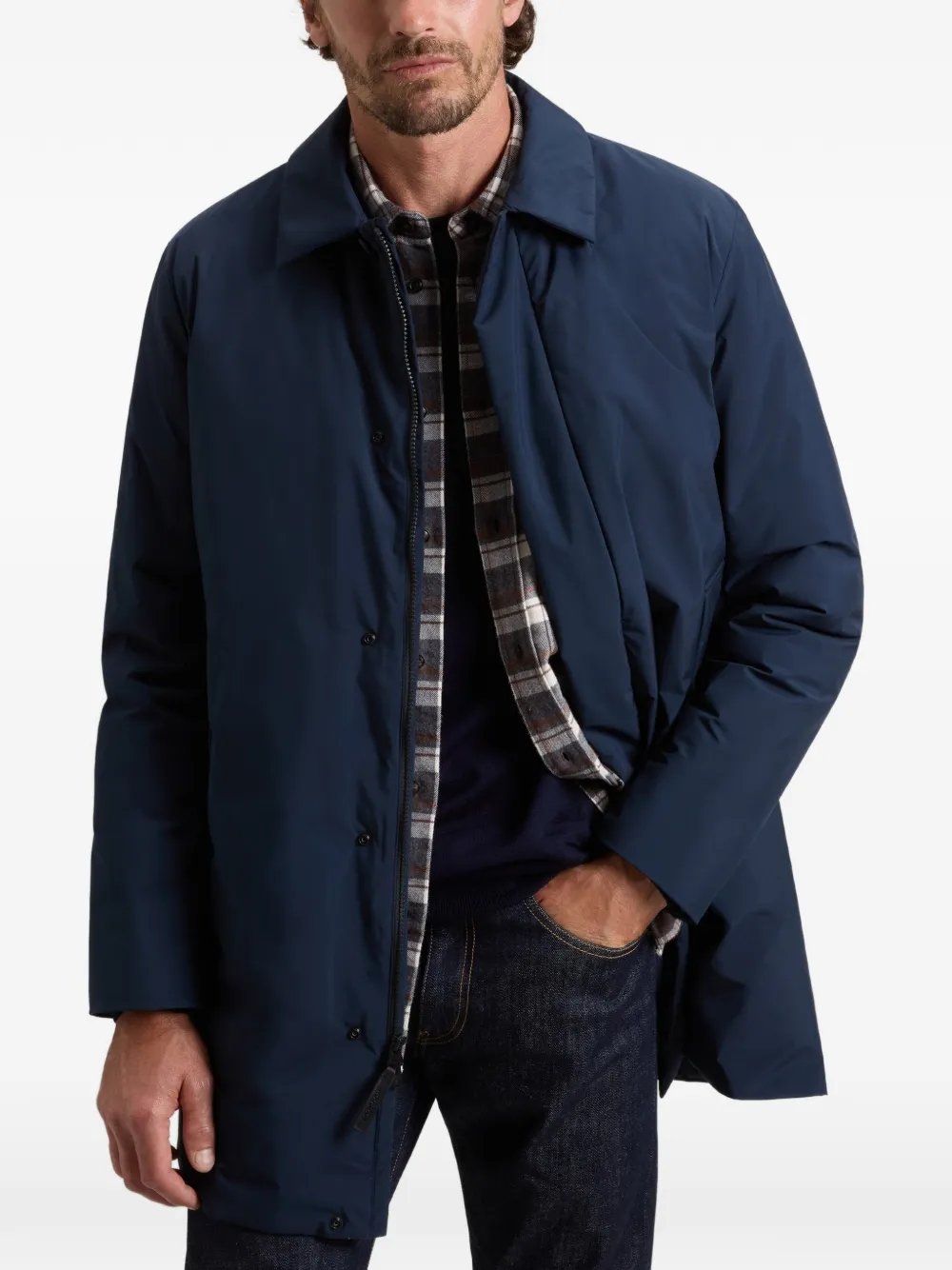 Woolrich Cloud Lamar jas met enkele rij knopen Blauw