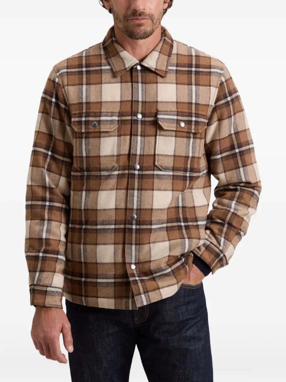 Woolrich Alaskan geruit shirtjack Bruin