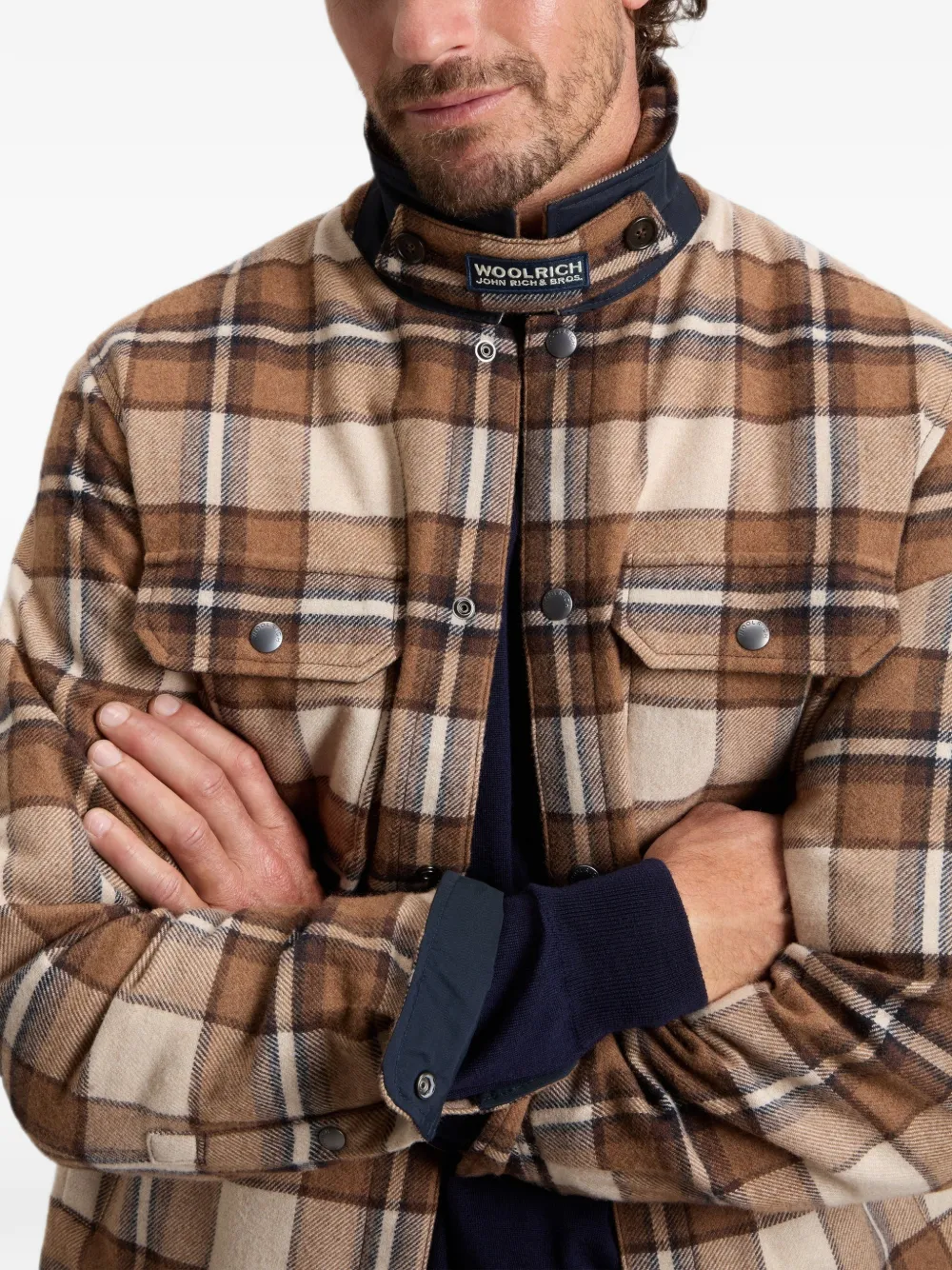 Woolrich Alaskan geruit shirtjack Bruin