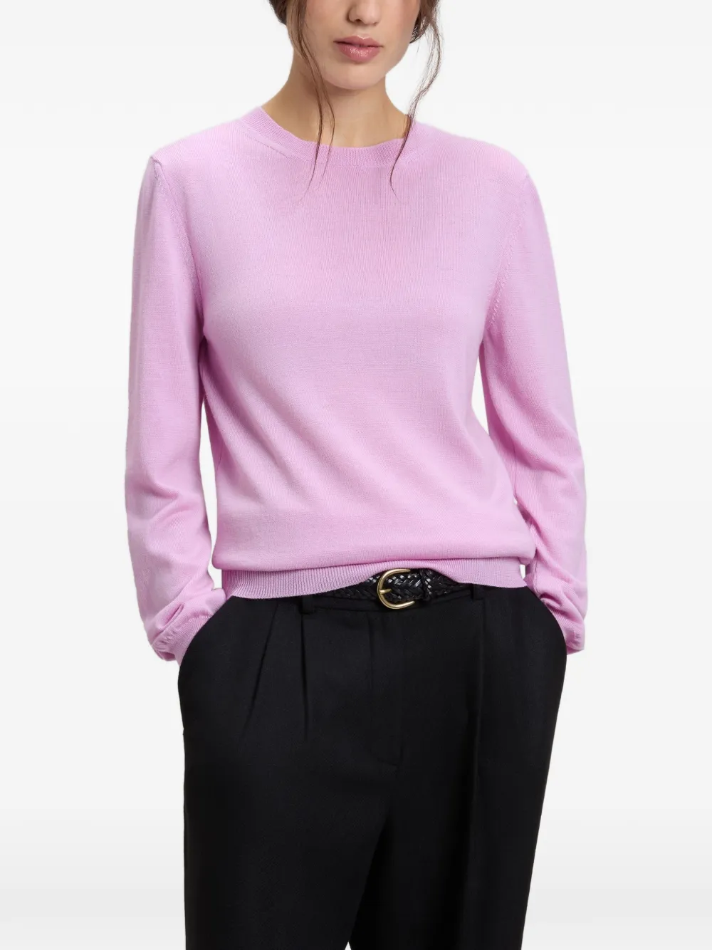 Woolrich Trui met ronde hals en scheerwol Roze