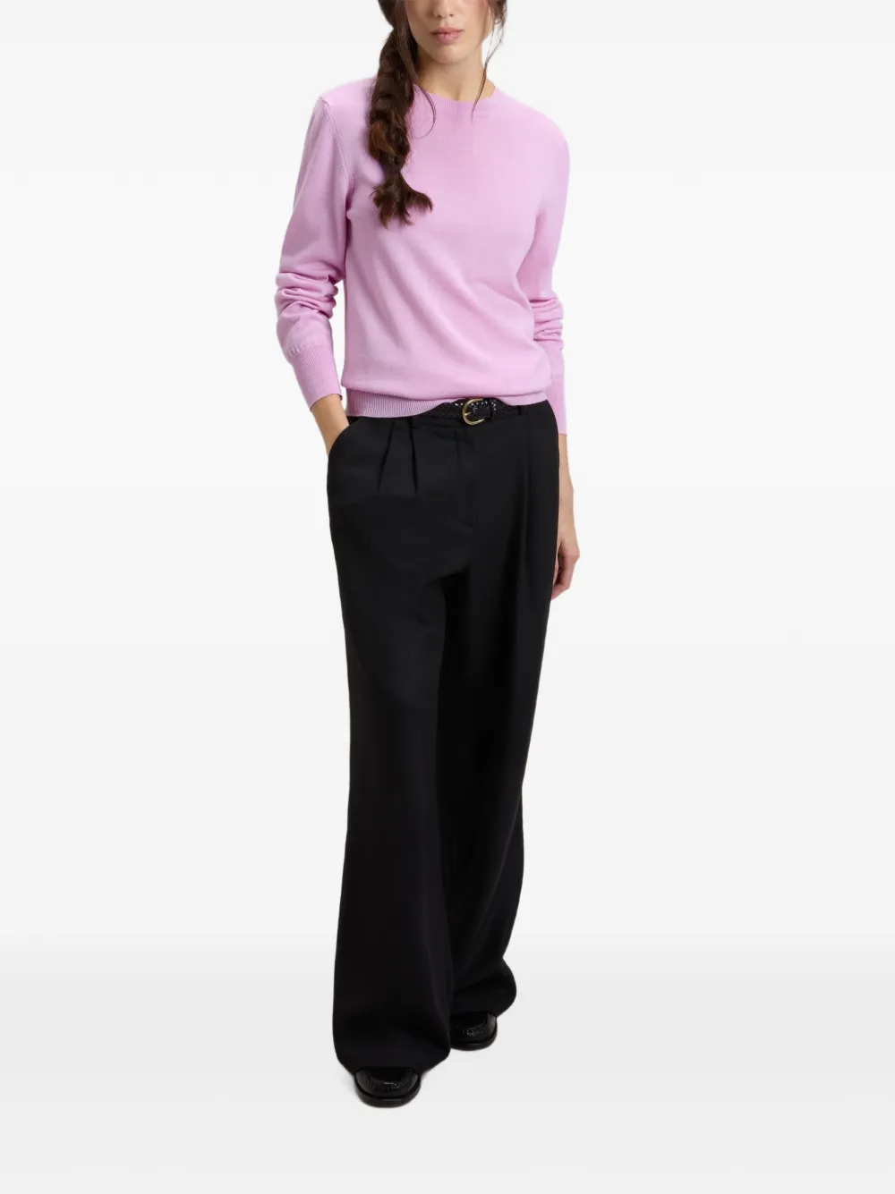 Woolrich Trui met ronde hals en scheerwol Roze