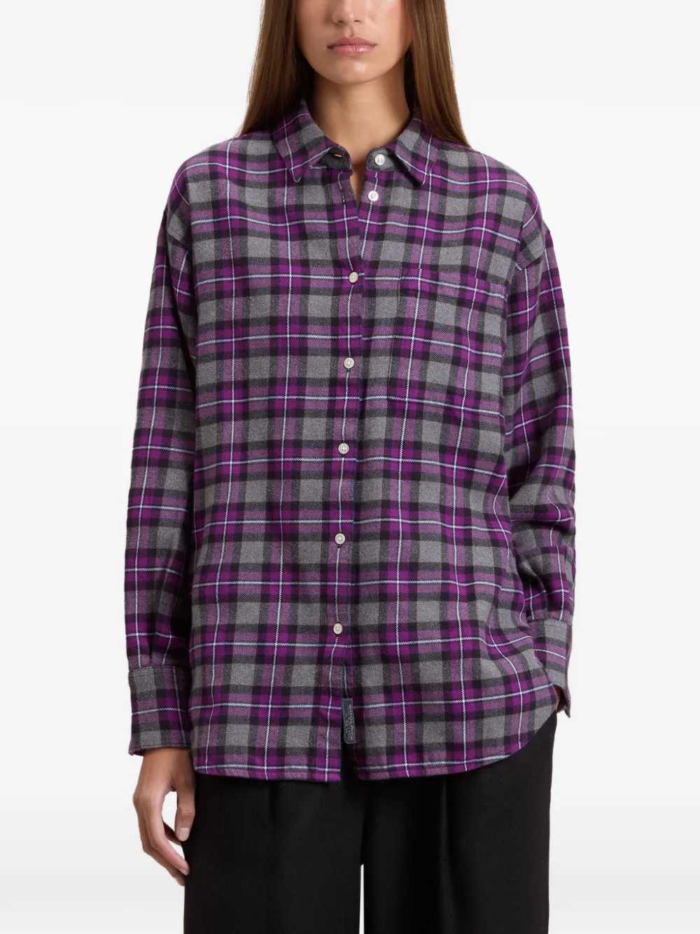 Woolrich Geruit flanellen shirt Paars