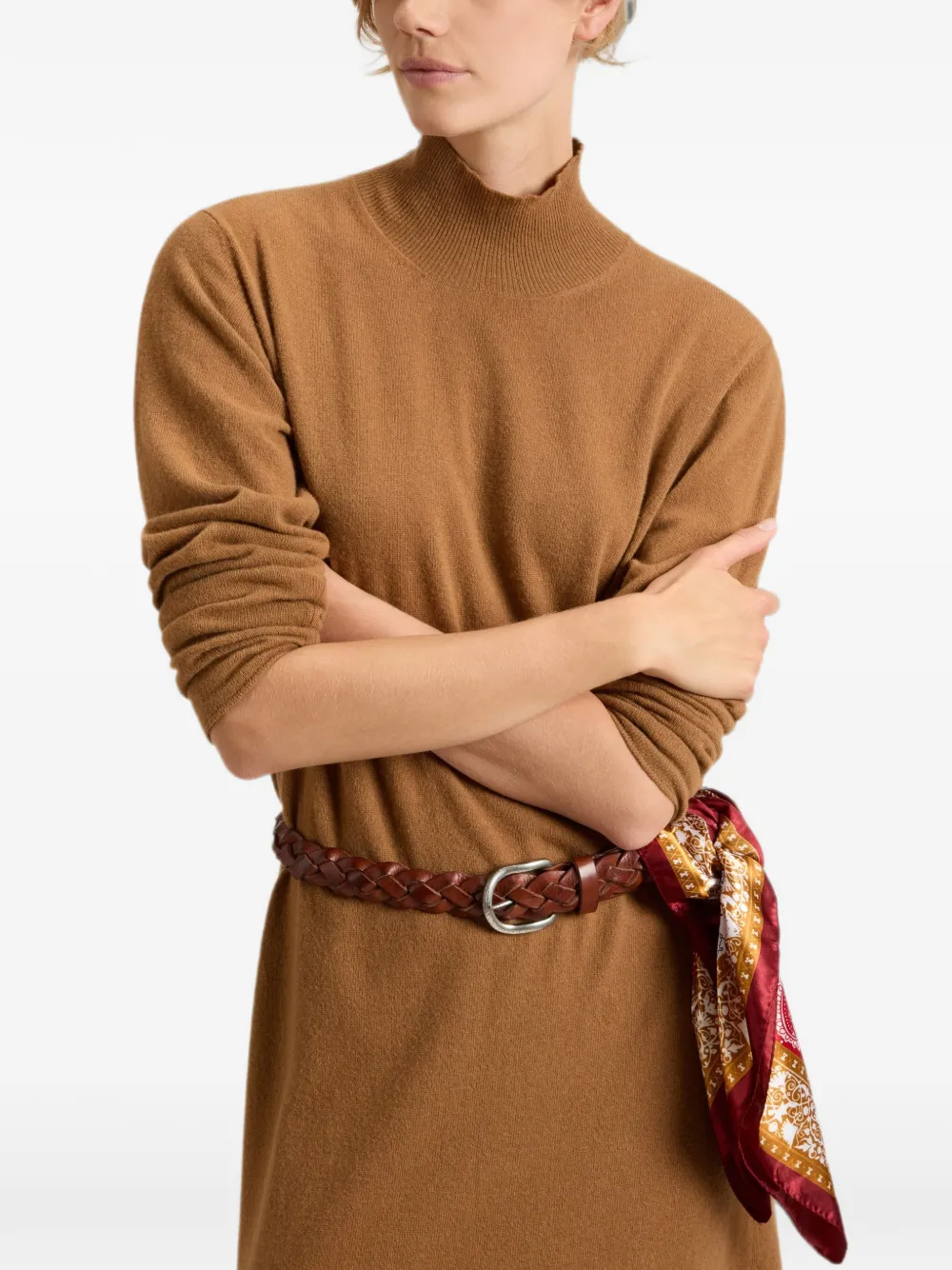 Woolrich Maxi-jurk met hoge hals en lange mouwen Bruin