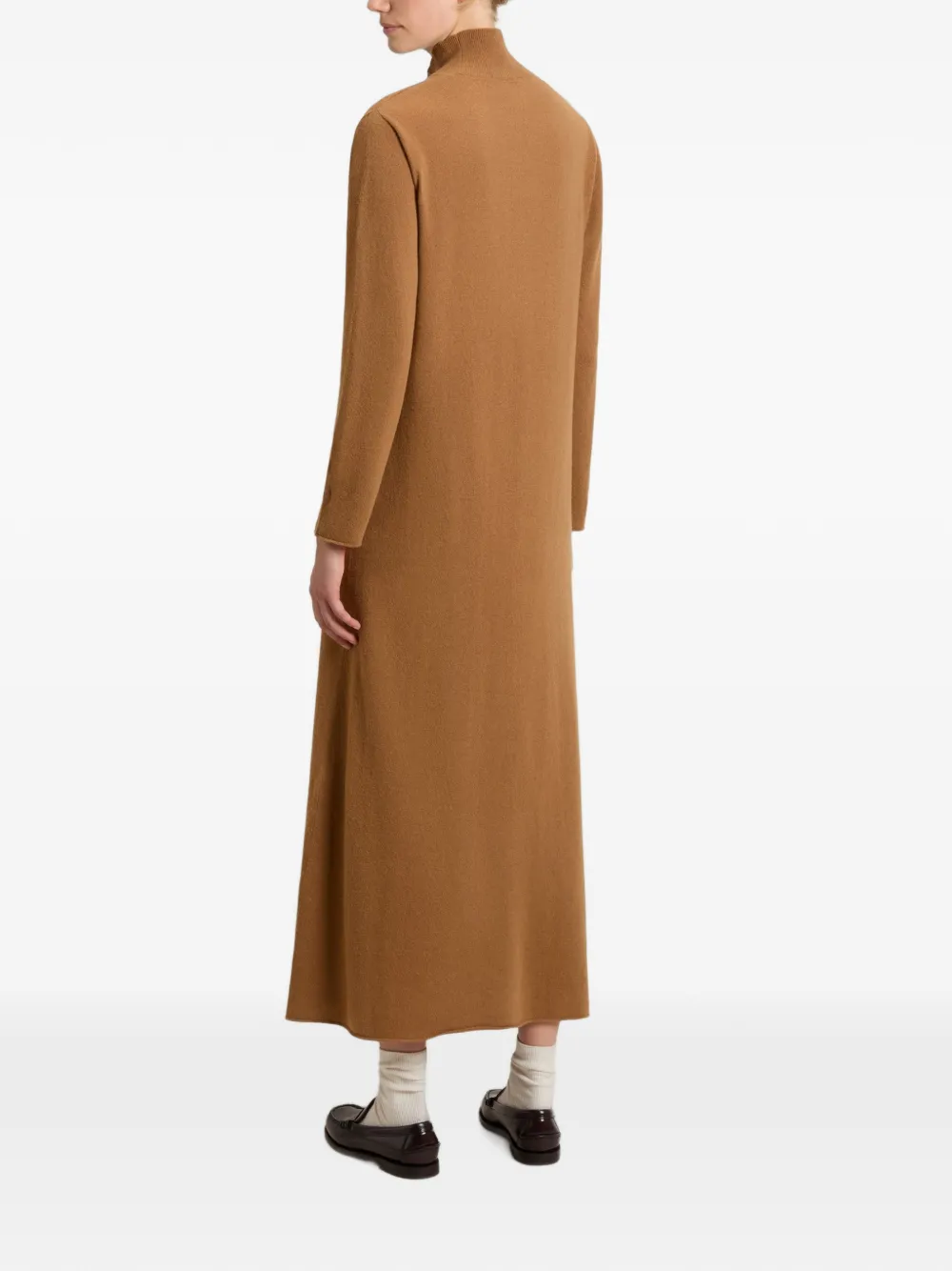 Woolrich Maxi-jurk met hoge hals en lange mouwen Bruin