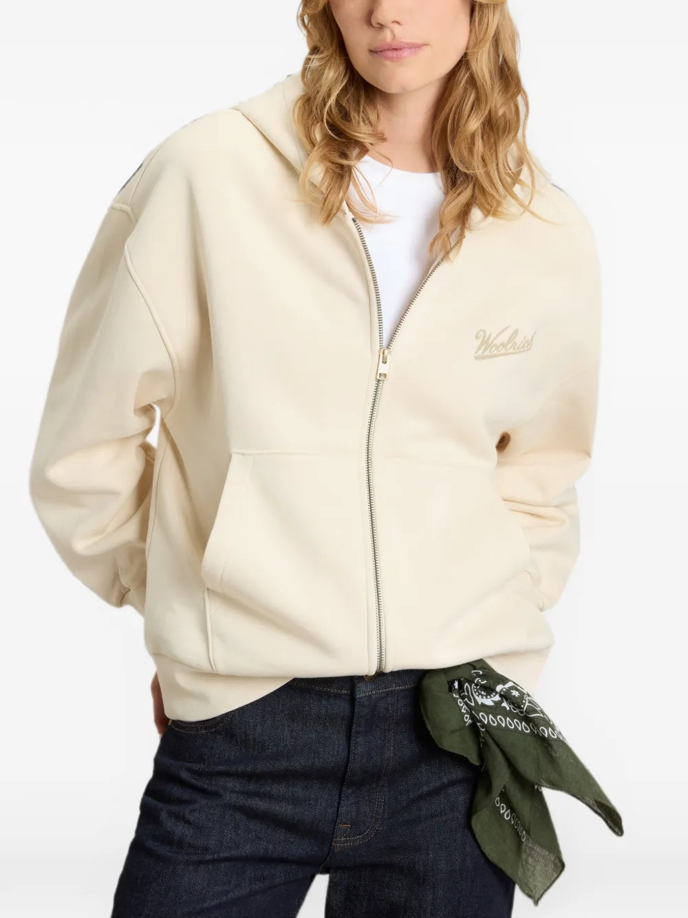 Woolrich Hoodie met geborduurd logo Beige