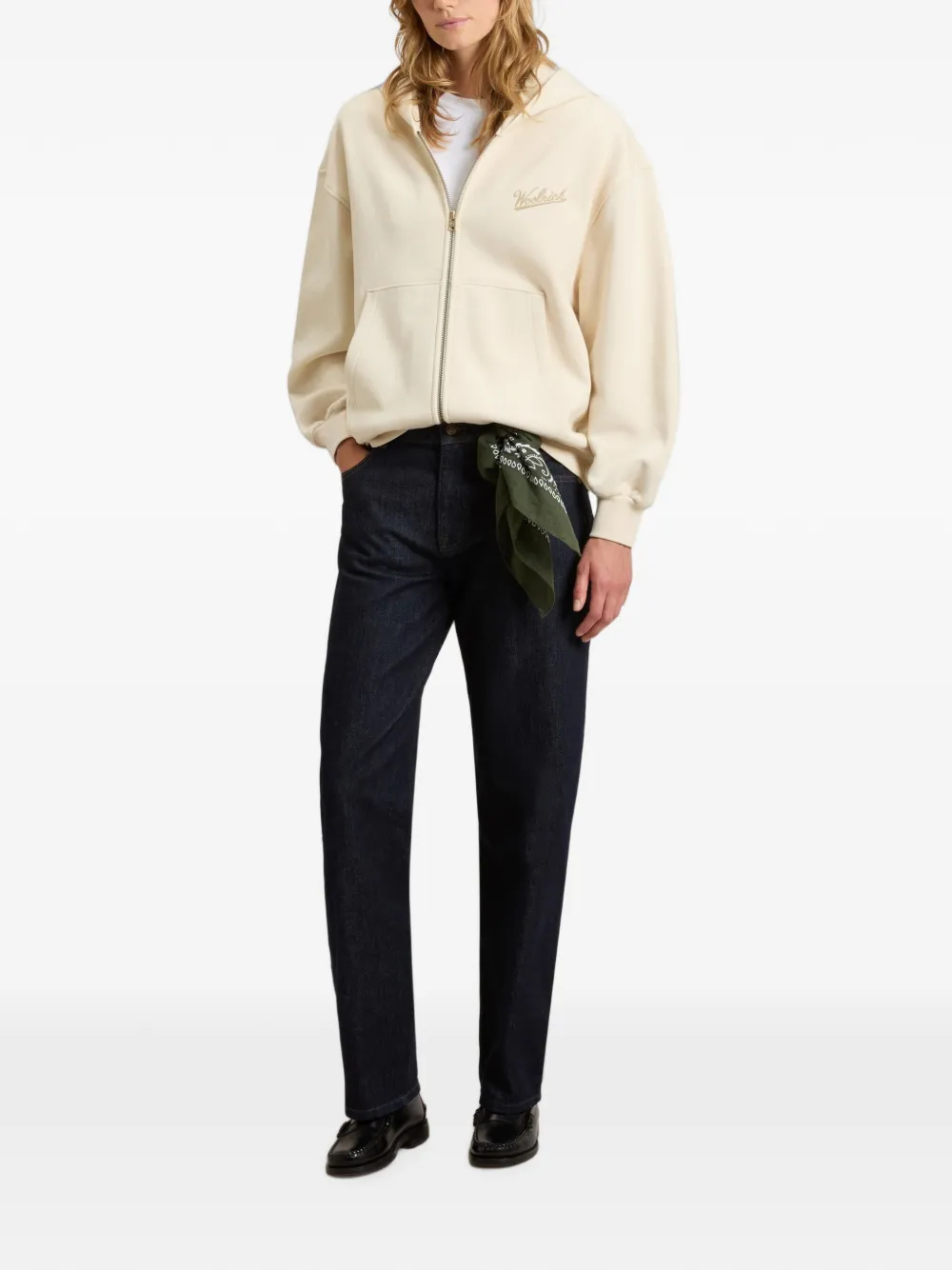 Woolrich Hoodie met geborduurd logo Beige