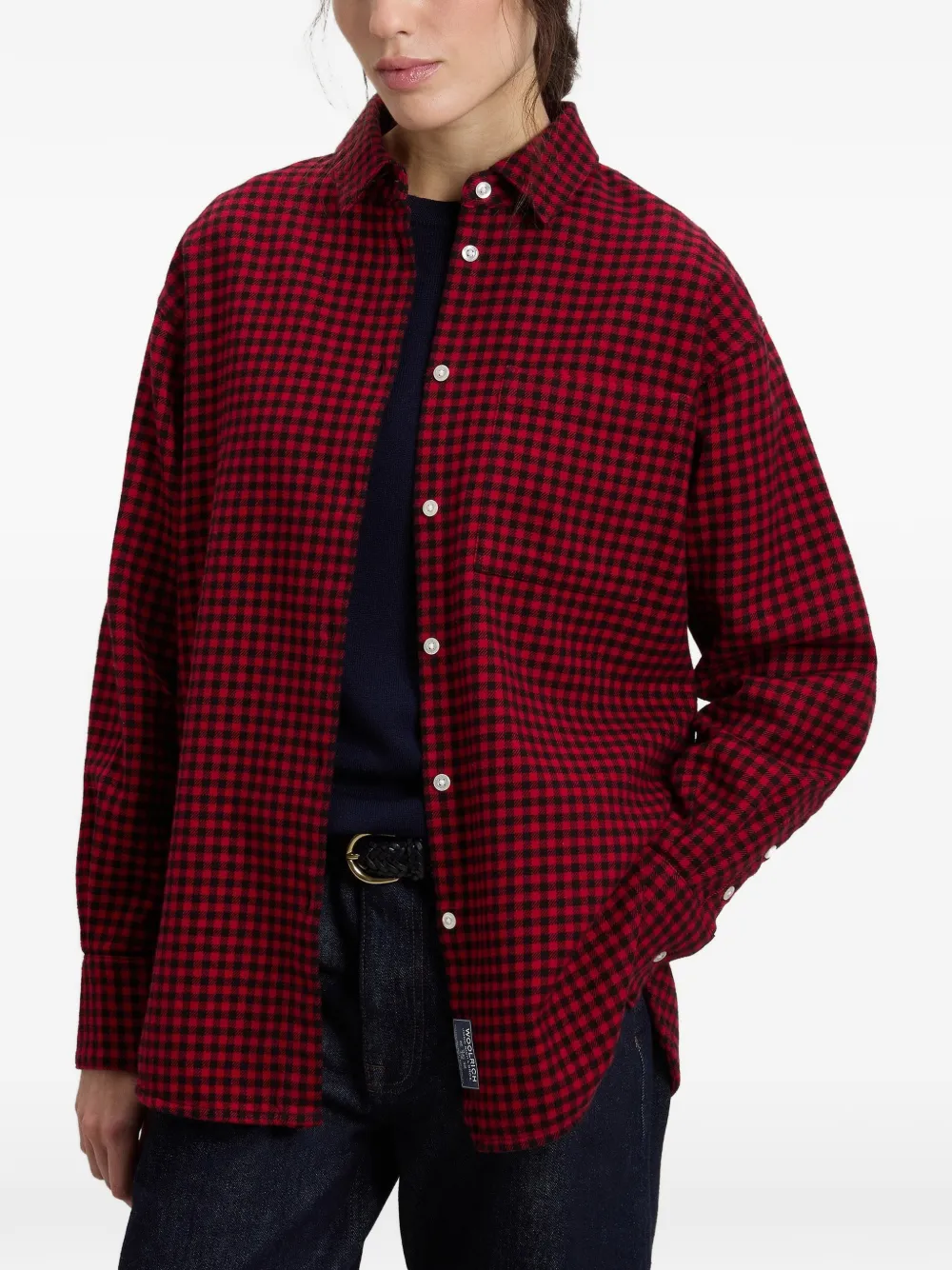 Woolrich Geruit flanellen shirt Rood