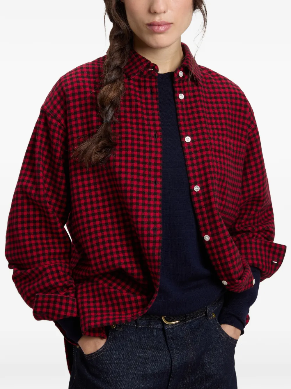 Woolrich Geruit flanellen shirt Rood