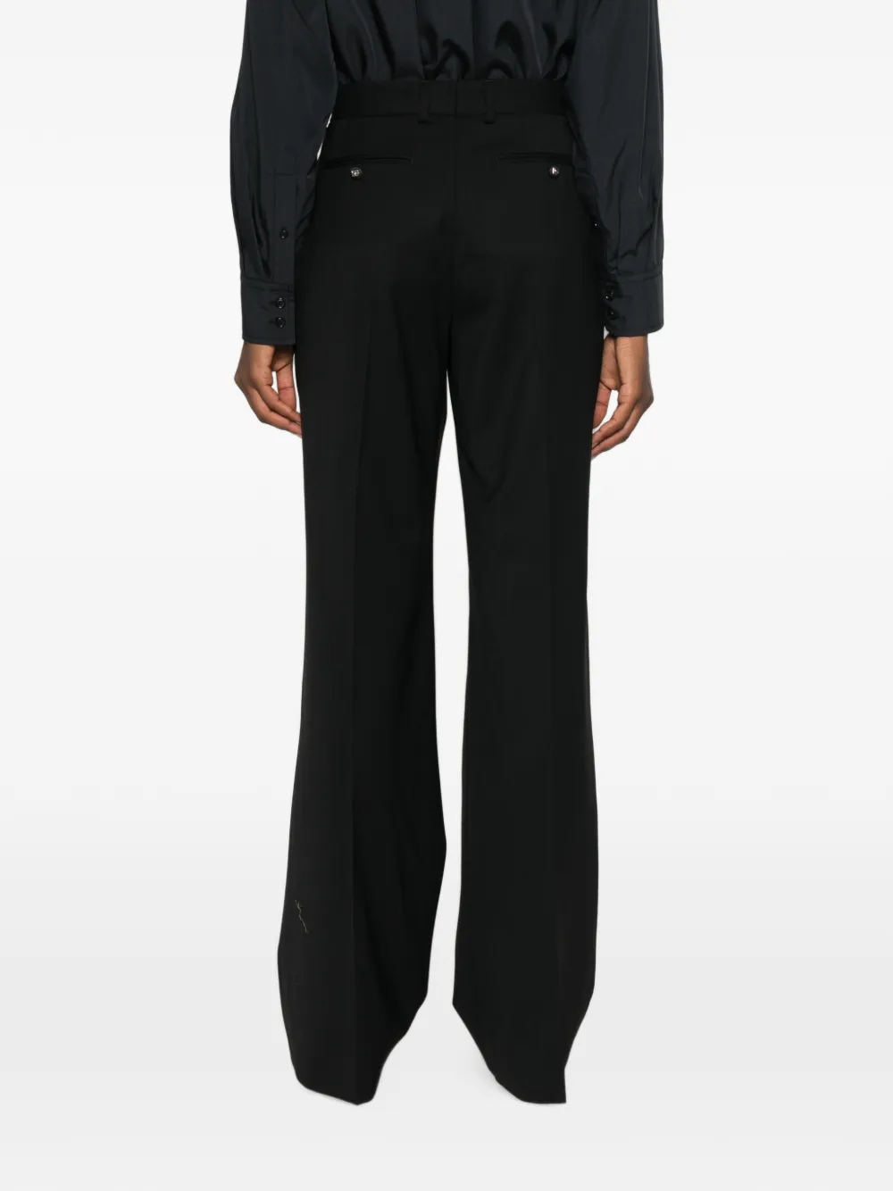 Dolce & Gabbana Plooibroek met wijde pijpen Zwart