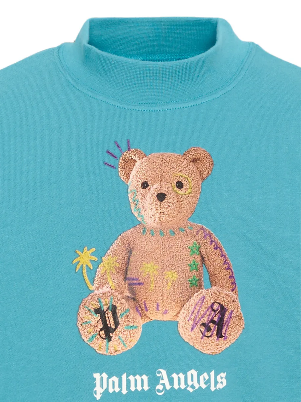 Palm Angels Kids Trui met beerpatch en lange mouwen Blauw