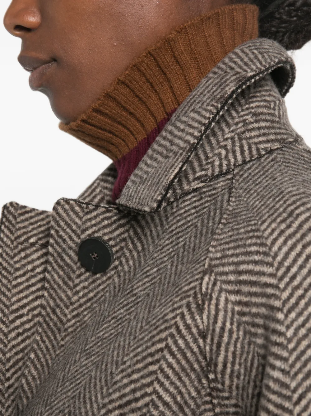 Harris Wharf London herringbone-pattern flap-pocket jacket Grijs