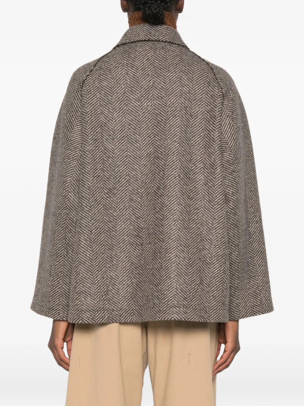 Harris Wharf London herringbone-pattern flap-pocket jacket Grijs