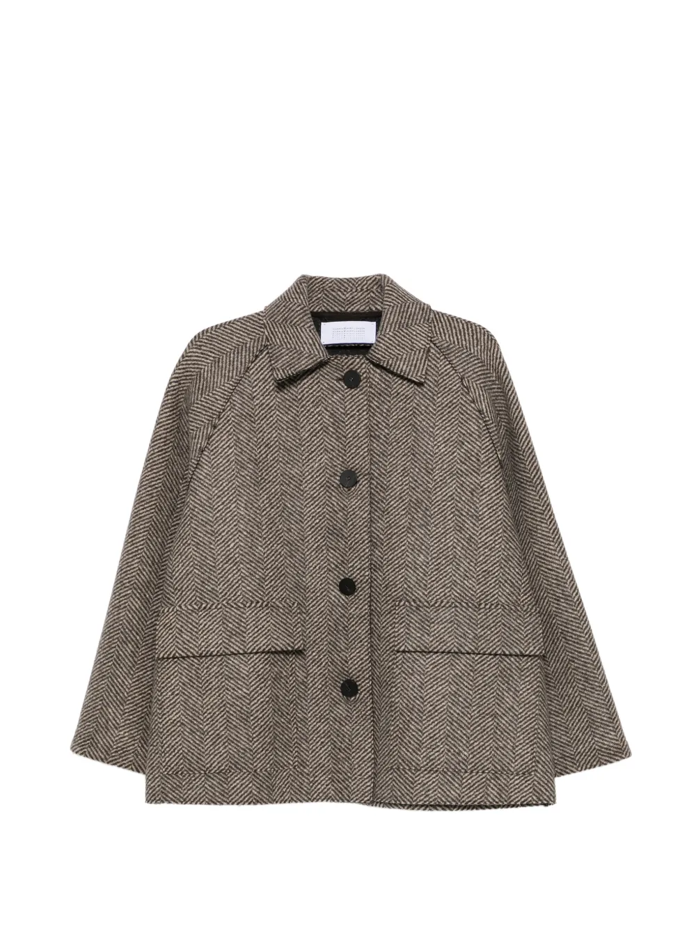 Harris Wharf London herringbone-pattern flap-pocket jacket Grijs