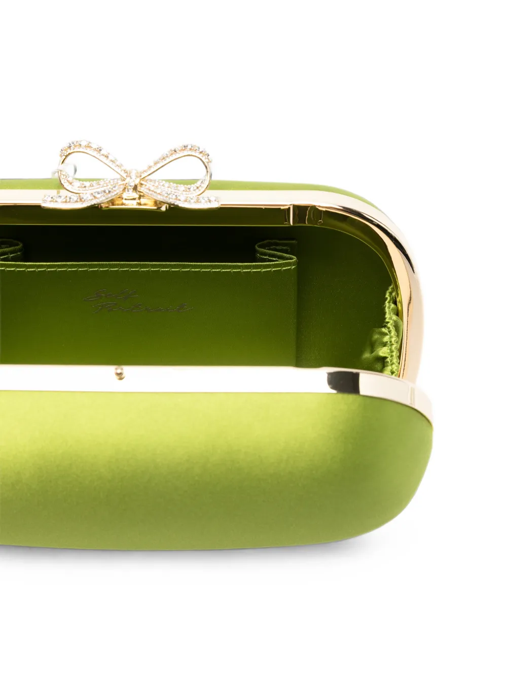 Self-Portrait Satijnen clutch Groen
