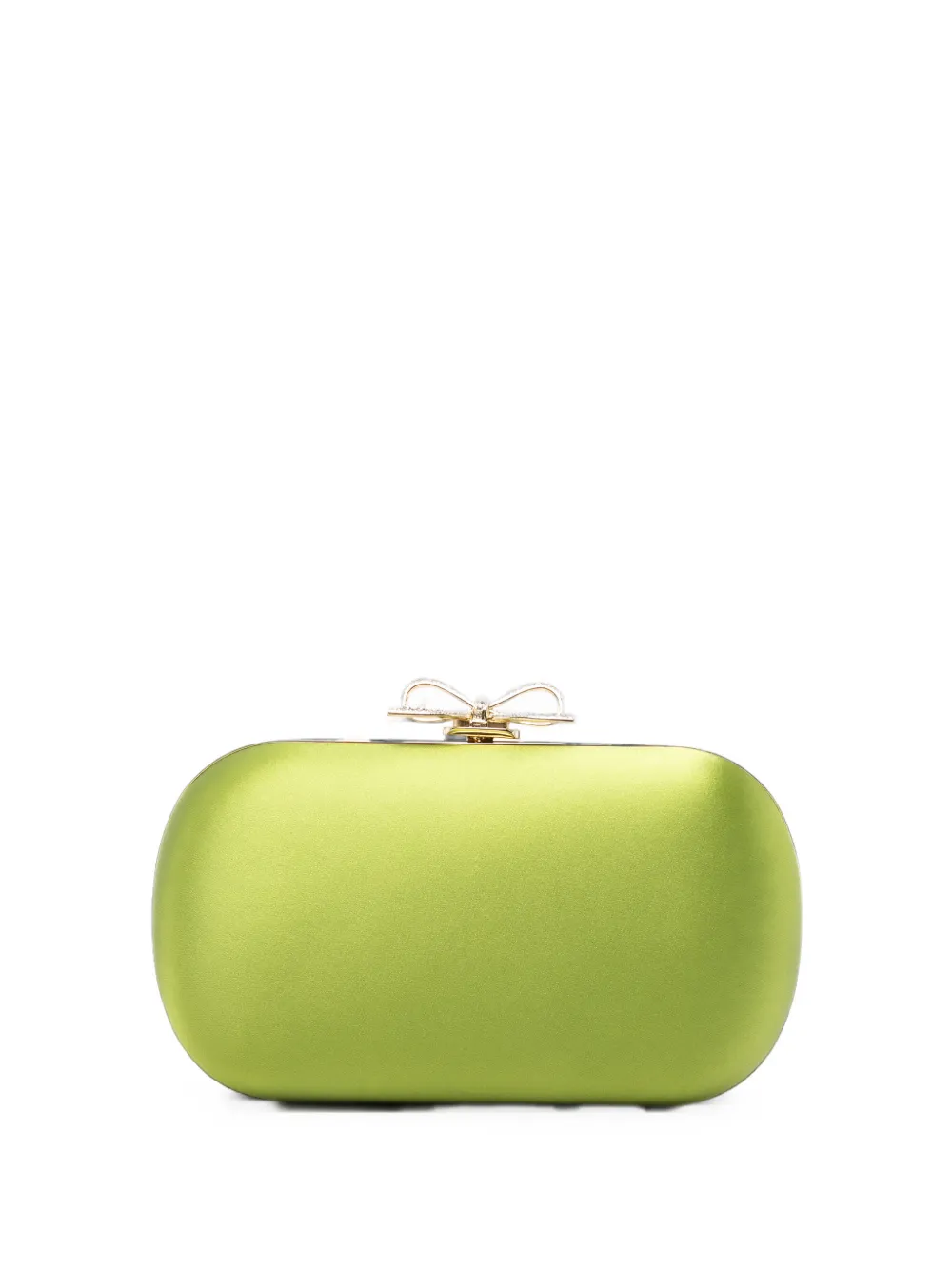 Self-Portrait bow-detail clutch bag - Verde