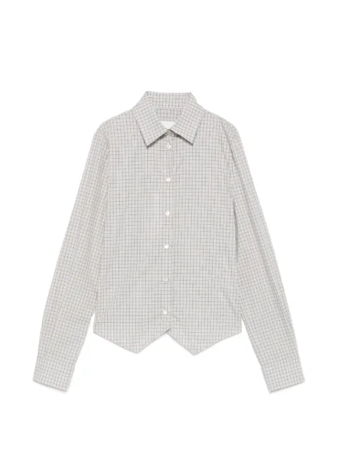 Maison Margiela 체크 패턴 행커치프 헴 셔츠