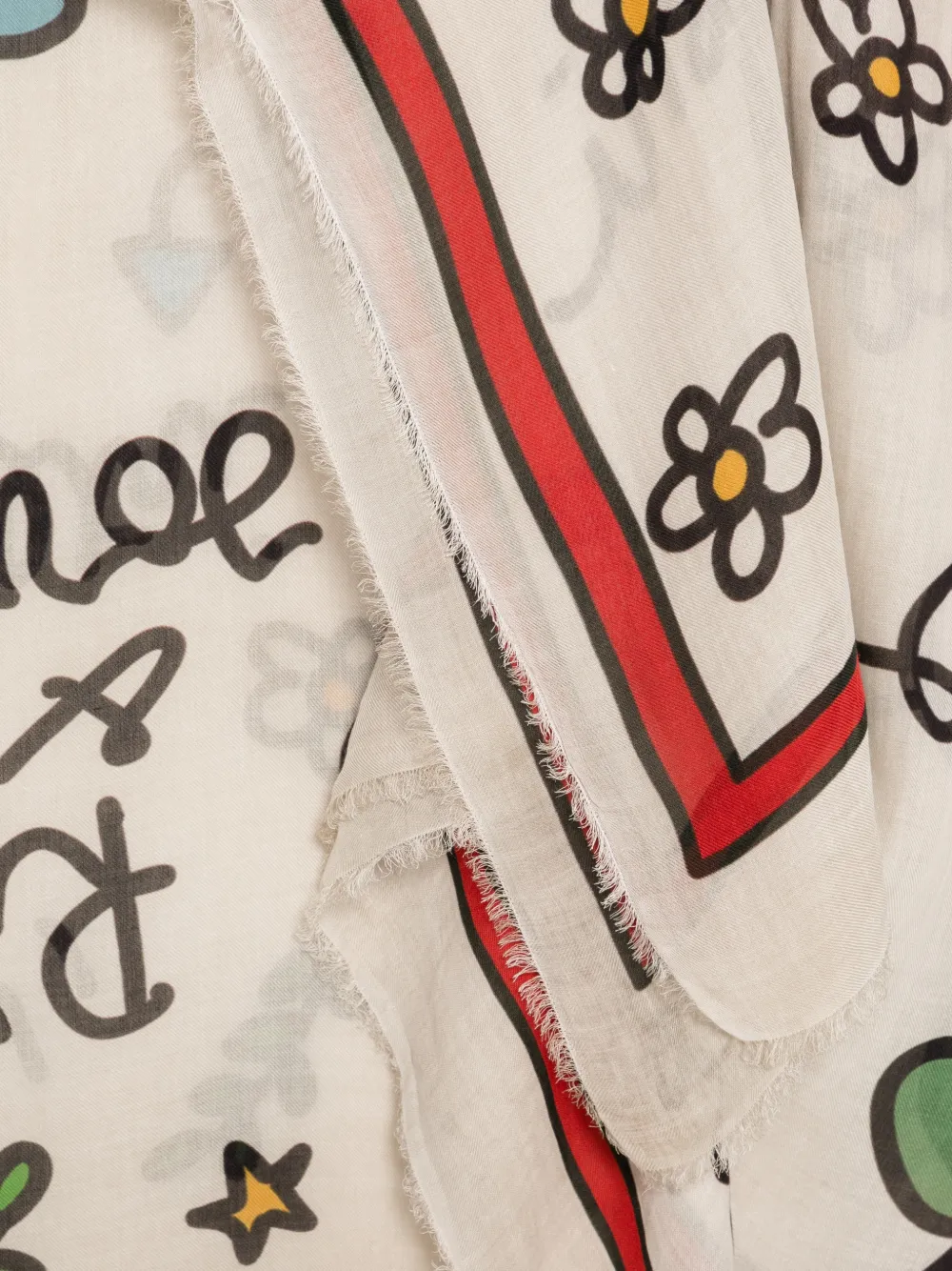 Faliero Sarti Sjaal met grafische print Beige