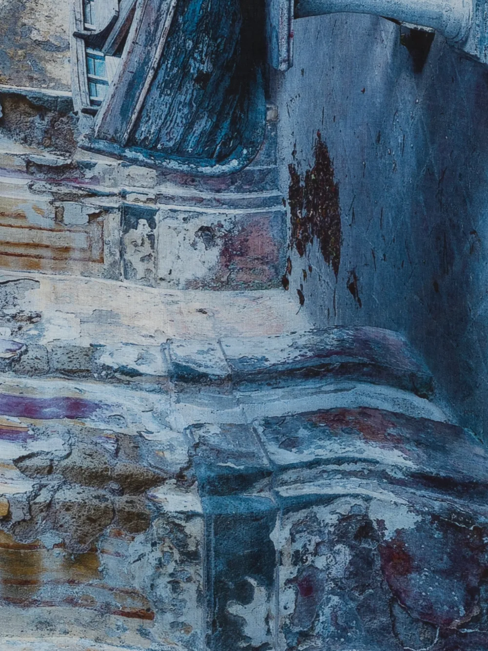 Faliero Sarti Sjaal met grafische print Blauw