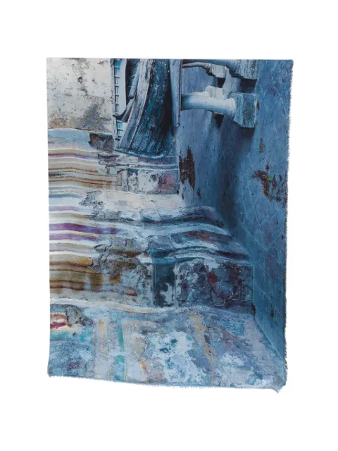 Faliero Sarti graphic-print frayed scarf