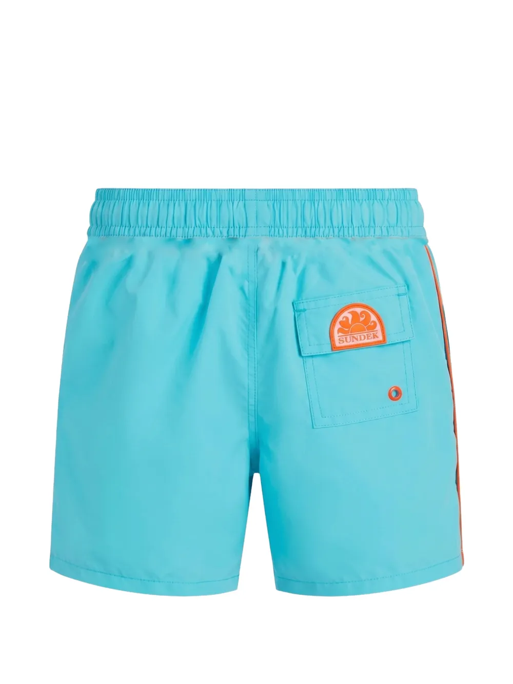Sundek Zwembroek met logoprint en trekkoord Blauw
