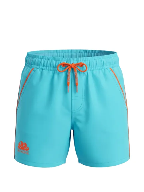 Sundek shorts de playa con cordones y logo estampado