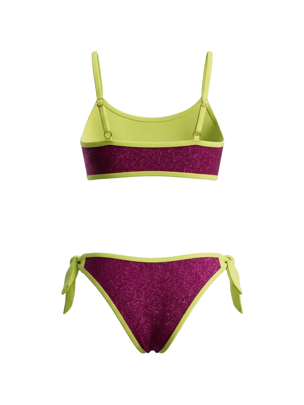 4GIVENESS KIDS Bikini met glitter-effect en strik Paars