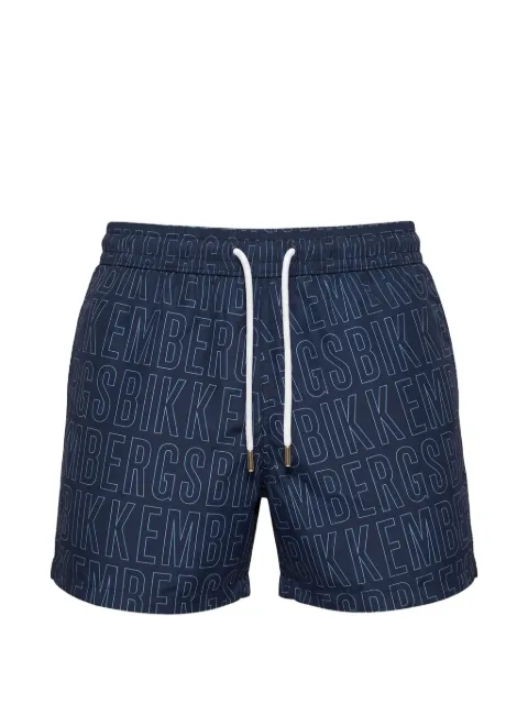 BIKKEMBERGS KIDS shorts de playa con cordones y logo estampado