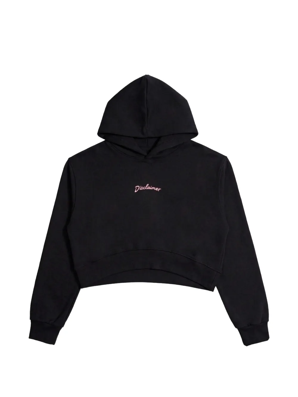 DISCLAIMER Felpa crop con logo e cappuccio - Nero