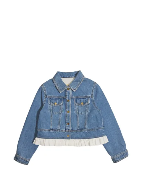 Elisabetta Franchi Kids ruffled-trim denim jacket