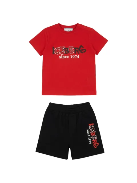 Iceberg Kids logo-print cotton shorts set