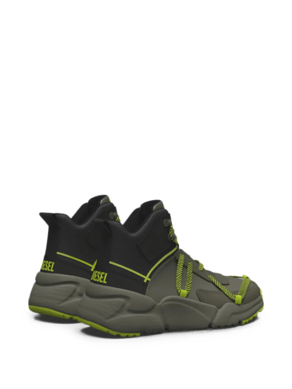 Diesel Kids panelled high-top sneakers Zwart